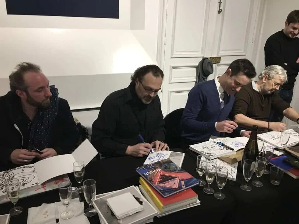 Vernissage Cornnette-De-Saint Cyr _ Lord Antony Cahn, Georges Moquay, JMK, Hervé Dirosa et Jean-Baptiste Adréani