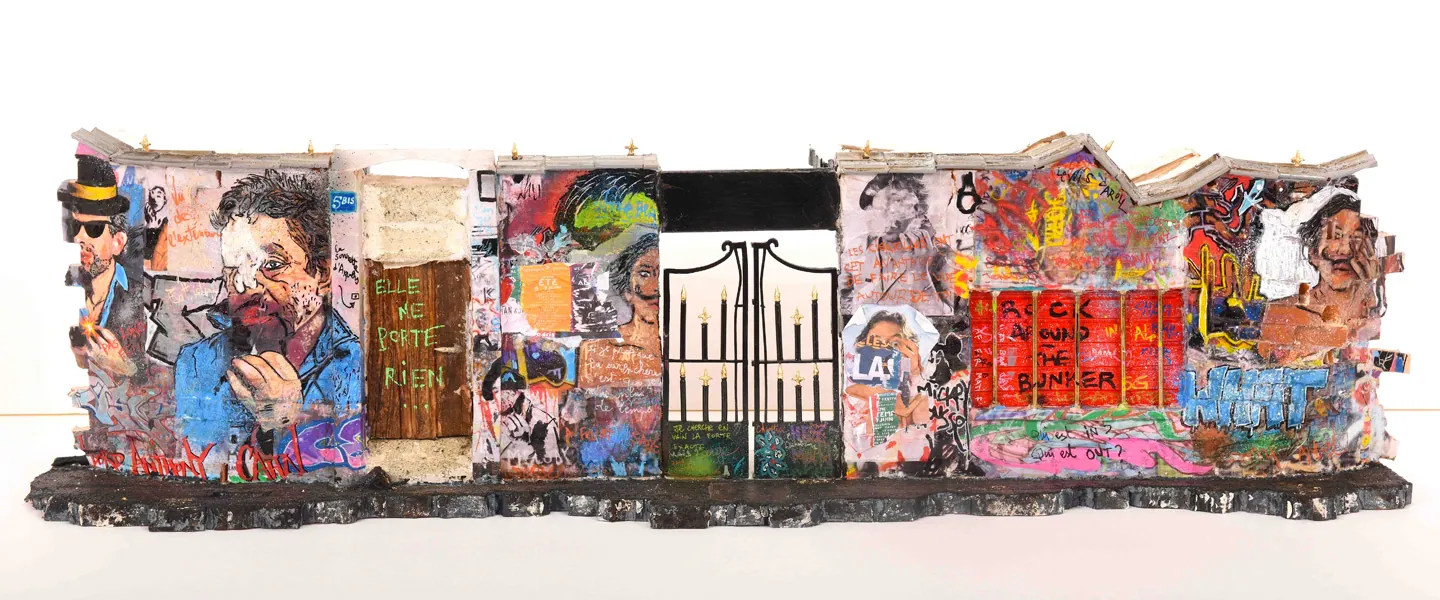 "Rue de Verneuil" Variation n°3 - 22x82x18cm - Sculpture - Matériaux de construction (briques, ciment, peinture...)